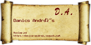 Danics András névjegykártya