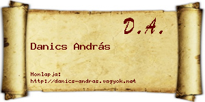 Danics András névjegykártya