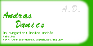 andras danics business card